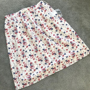 NWT White Uniqlo Ines de la Fressange Floral Print Skirt | sz 6